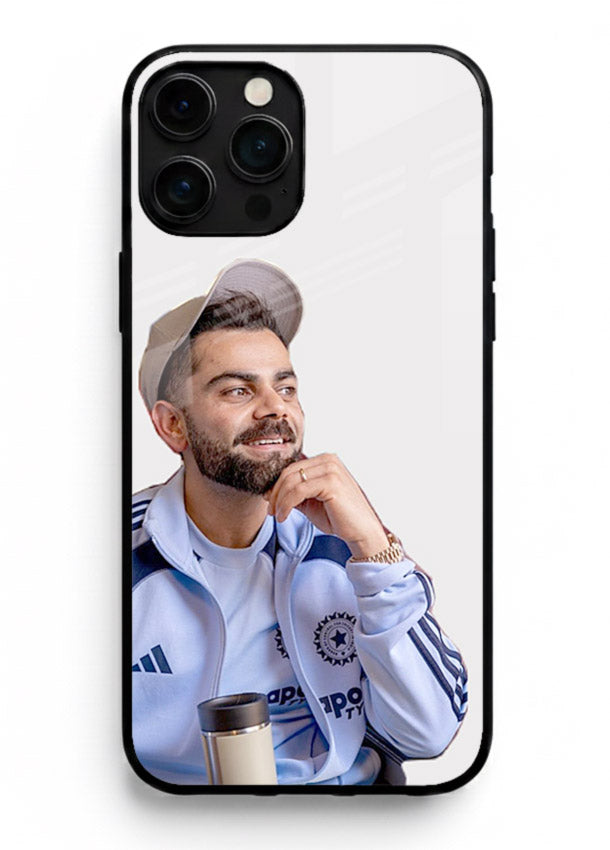 Blue cricket portrait artwork printed on glossy tempered glass iPhone 12 Pro Max back cover