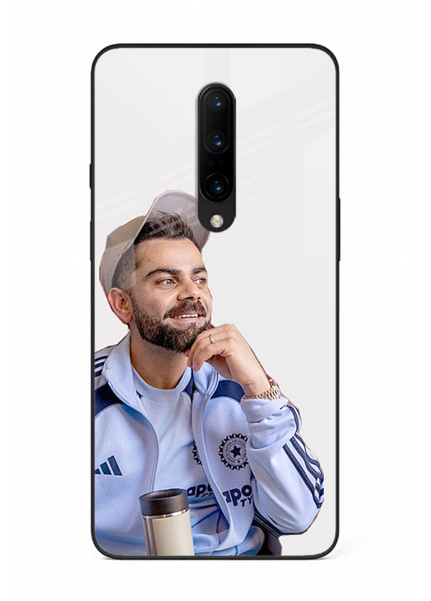 Blue cricket portrait artwork printed on glossy tempered glass OnePlus 8 back cover