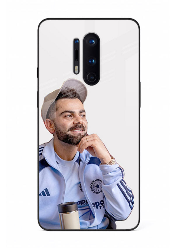 Blue cricket portrait artwork printed on glossy tempered glass OnePlus 8 Pro back cover