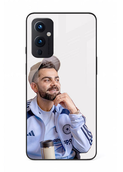 Blue cricket portrait artwork printed on glossy tempered glass OnePlus 9 Pro back cover