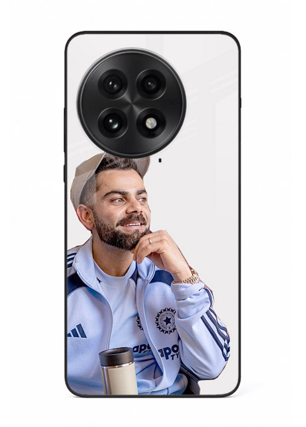 Blue cricket portrait artwork printed on glossy tempered glass OnePlus 13R back cover