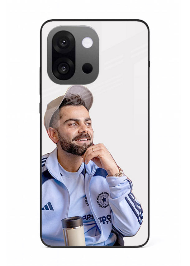 Blue cricket portrait artwork printed on glossy tempered glass OnePlus 13s back cover