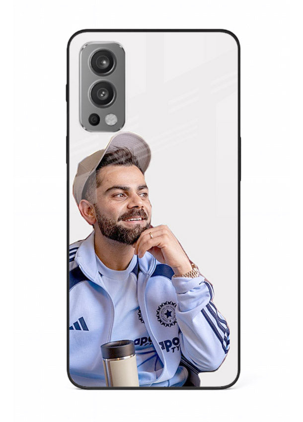 Blue cricket portrait artwork printed on glossy tempered glass OnePlus Nord 2 back cover