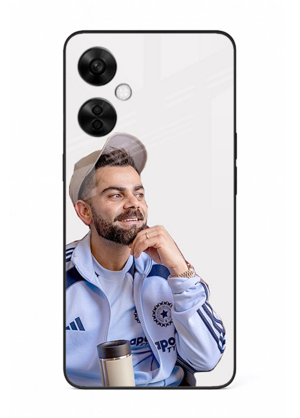 Blue cricket portrait artwork printed on glossy tempered glass OnePlus Nord CE3 Lite back cover