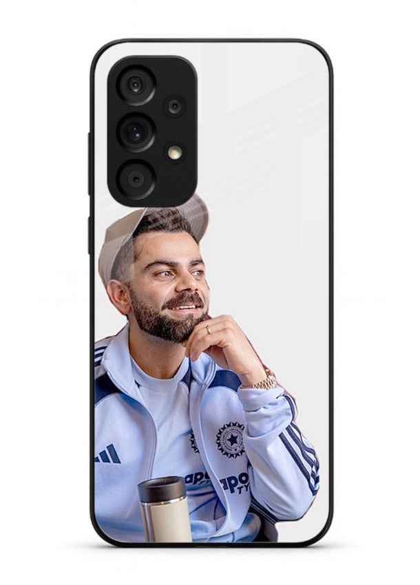 Blue cricket portrait artwork printed on glossy tempered glass Samsung M32 5G back cover
