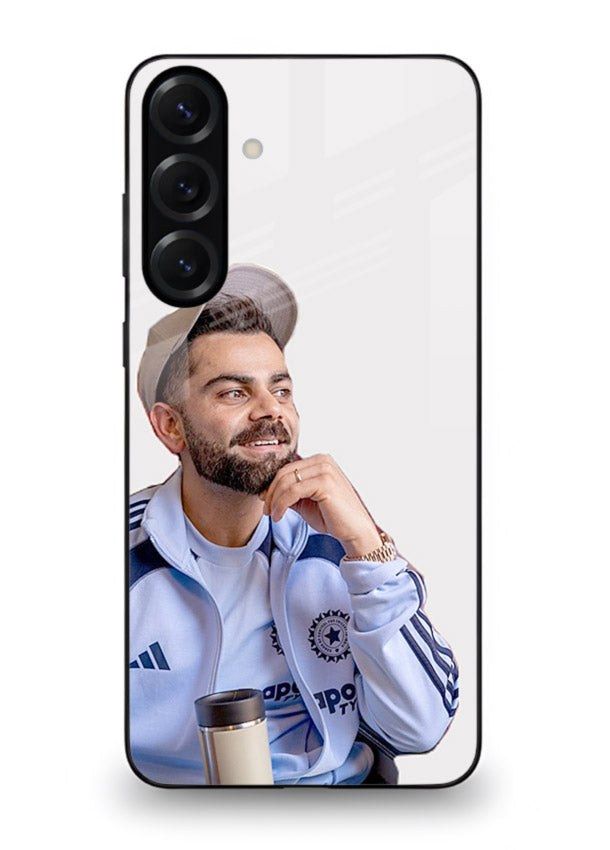 Blue cricket portrait artwork printed on glossy tempered glass Samsung A16 5G back cover