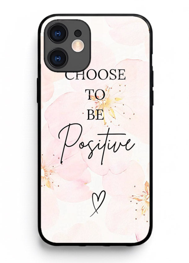 Blush floral motivational artwork printed on iphone 11 glass back cover in soft tones.