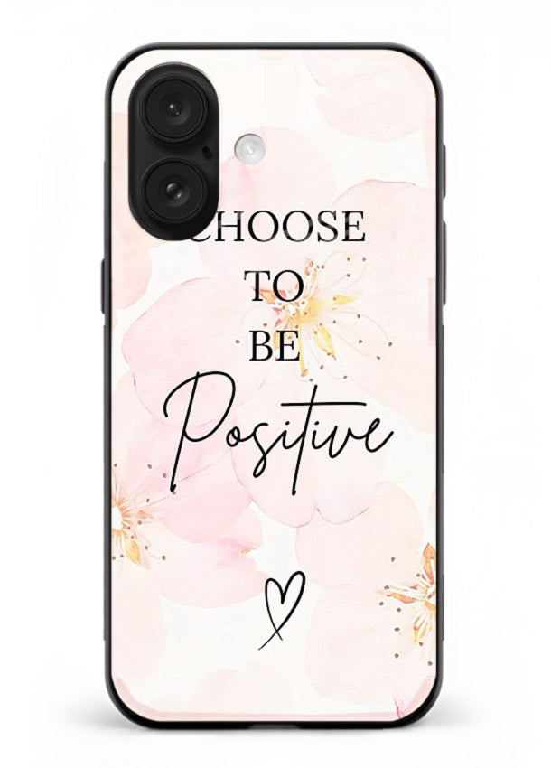 Blush floral motivational artwork printed on iphone 17 glass back cover in soft tones.