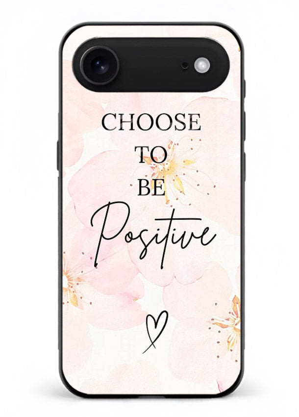 Blush floral motivational artwork printed on iphone 18 air glass back cover in soft tones.