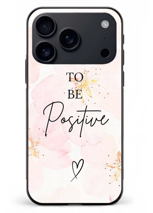Blush floral motivational artwork printed on iphone 17 pro max glass back cover in soft tones.