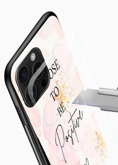 Blush floral motivational artwork printed on glossy vibrant premium glass back cover in soft tones. - Angle Blade