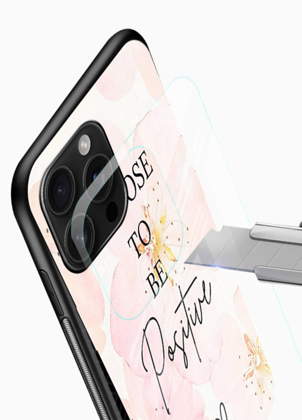 Blush floral motivational artwork printed on glossy vibrant premium glass back cover in soft tones. - Angle Blade
