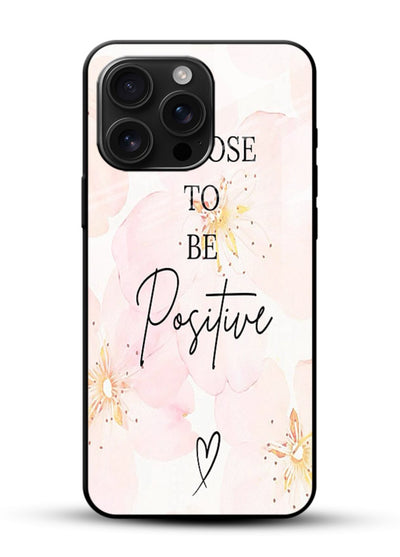 Blush floral motivational artwork printed on glossy vibrant premium glass back cover in soft tones. - Angle Front