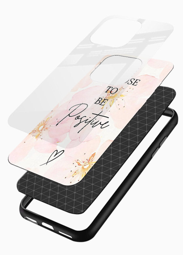 Blush floral motivational artwork printed on glossy vibrant premium glass back cover in soft tones. - Angle Layers