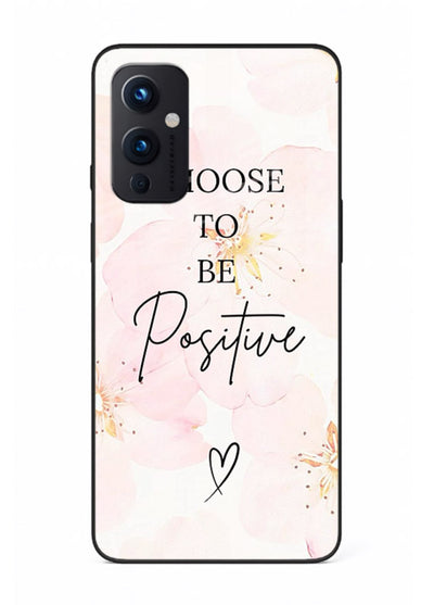 Blush floral motivational artwork printed on OnePlus 9 Pro glass back cover in soft tones.