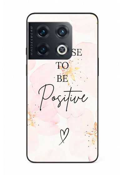 Blush floral motivational artwork printed on OnePlus 10 Pro glass back cover in soft tones.
