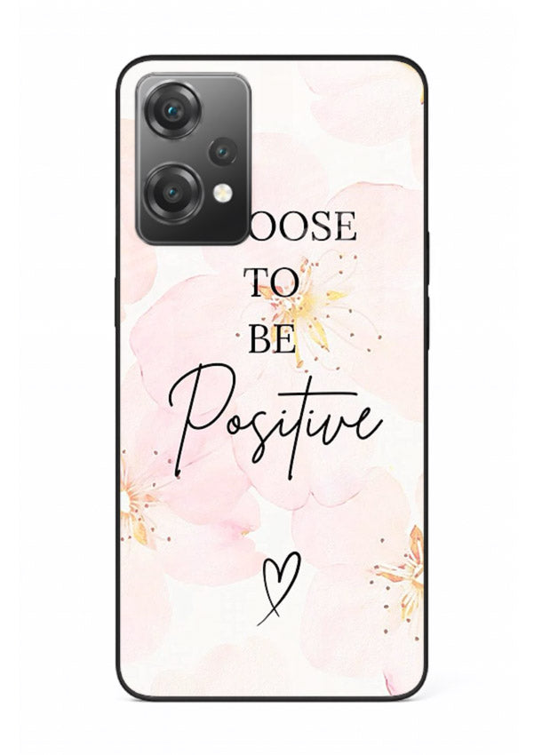 Blush floral motivational artwork printed on OnePlus Nord CE2 Lite 5G glass back cover in soft tones.
