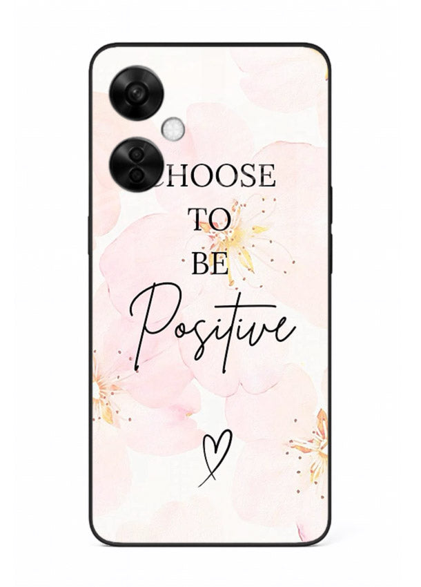 Blush floral motivational artwork printed on OnePlus Nord CE3 Lite glass back cover in soft tones.