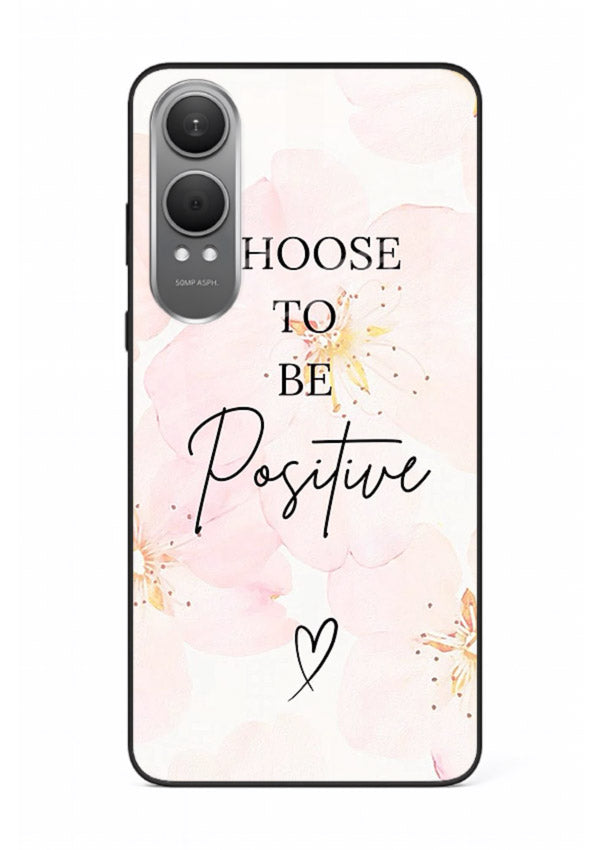 Blush floral motivational artwork printed on OnePlus Nord CE4 Lite glass back cover in soft tones.