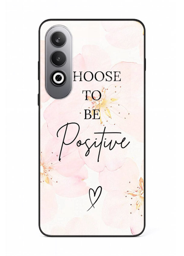 Blush floral motivational artwork printed on OnePlus Nord CE4 glass back cover in soft tones.