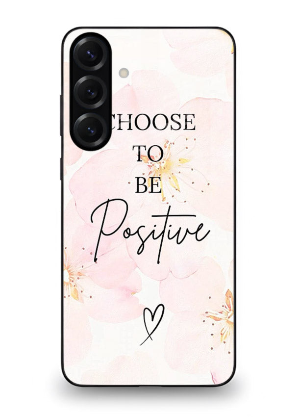 Blush floral motivational artwork printed on Samsung M54 5G glass back cover in soft tones.
