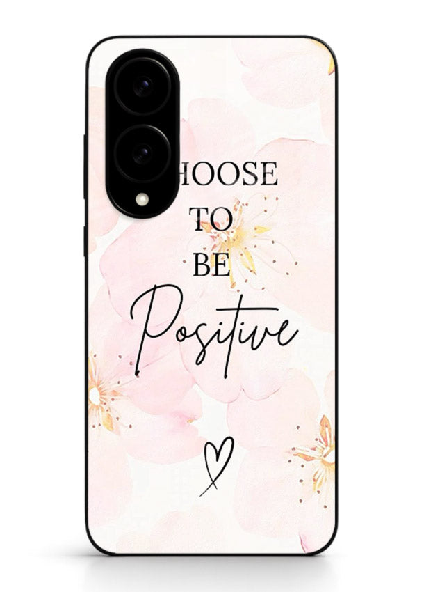 Blush floral motivational artwork printed on Samsung S25 Edge glass back cover in soft tones.