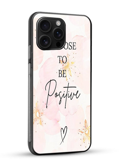 Blush floral motivational artwork printed on glossy vibrant premium glass back cover in soft tones. - Angle Side