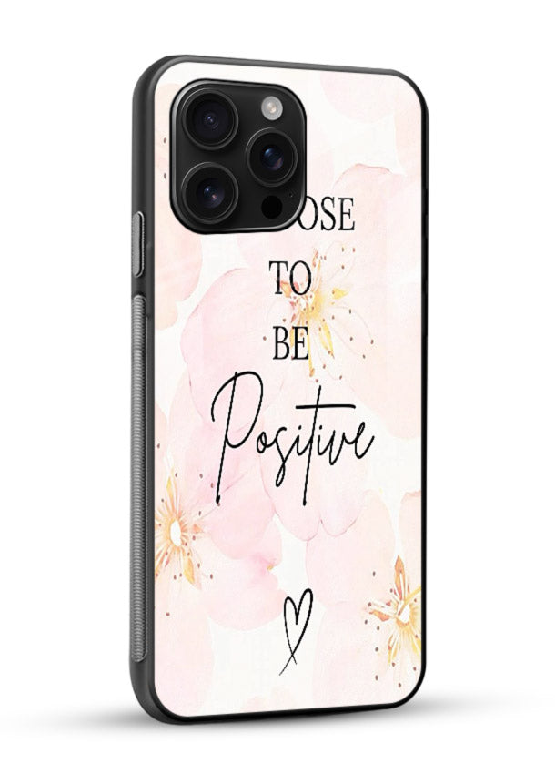 Blush floral motivational artwork printed on glossy vibrant premium glass back cover in soft tones. - Angle Side