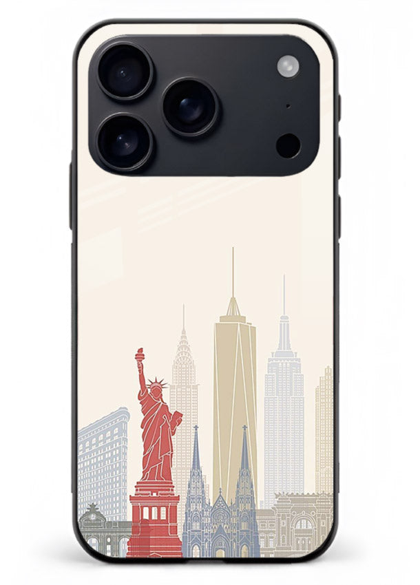 City Landmarks Sketch world landmark illustration iphone 18 pro max glass back cover