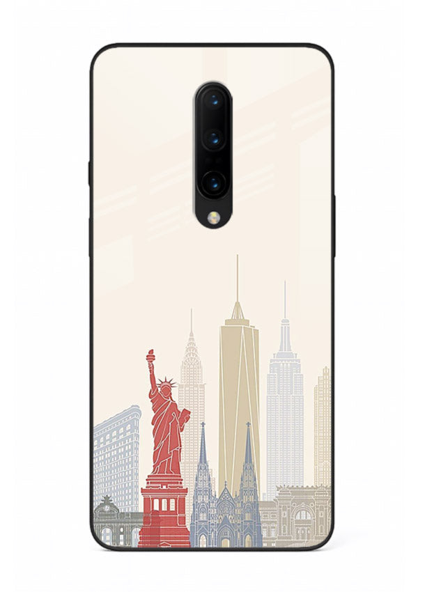 City Landmarks Sketch world landmark illustration OnePlus 7 Pro glass back cover