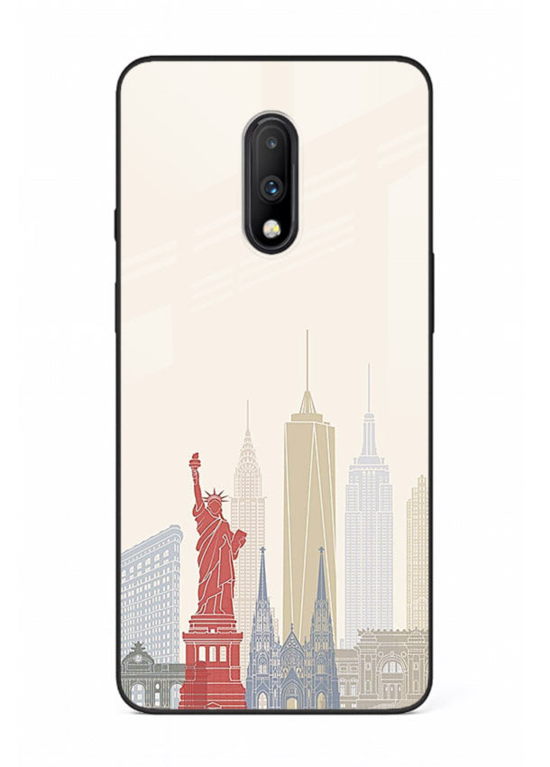 City Landmarks Sketch world landmark illustration OnePlus 7 glass back cover