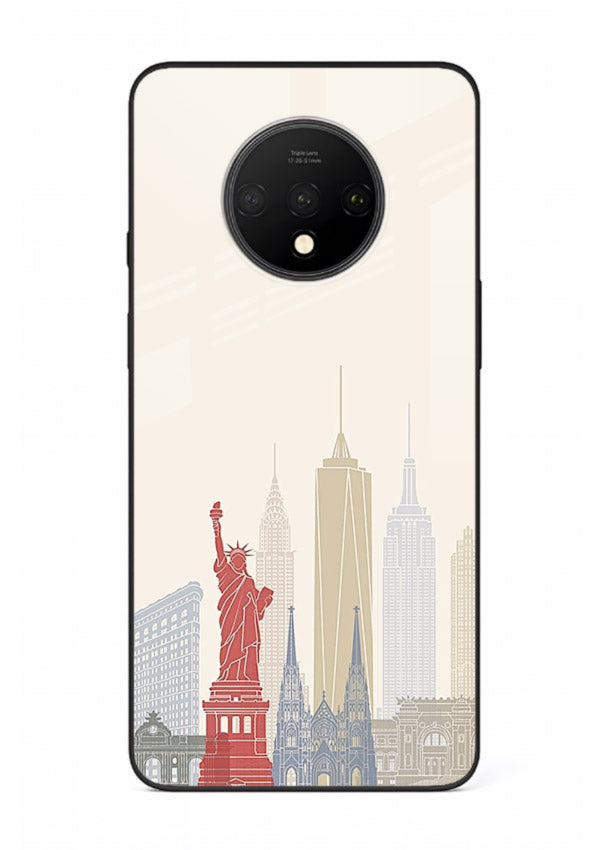City Landmarks Sketch world landmark illustration OnePlus 7T glass back cover