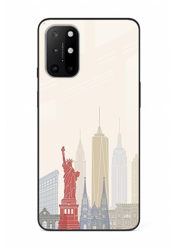 City Landmarks Sketch world landmark illustration OnePlus 8T glass back cover