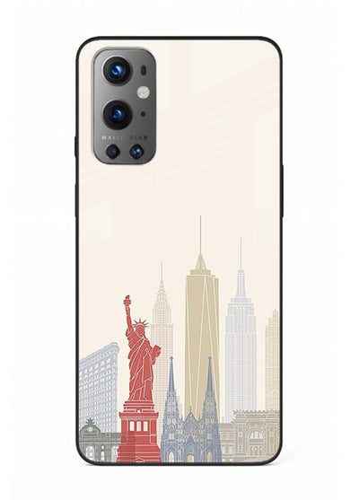 City Landmarks Sketch world landmark illustration OnePlus 9 glass back cover