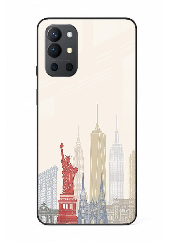 City Landmarks Sketch world landmark illustration OnePlus 9R glass back cover