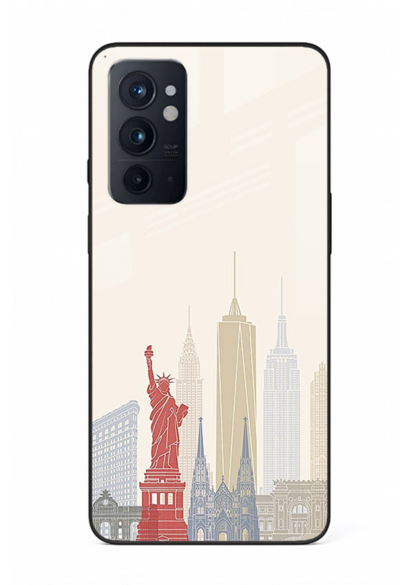 City Landmarks Sketch world landmark illustration OnePlus 9RT glass back cover