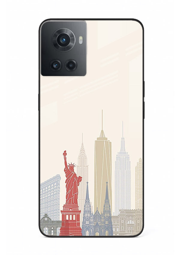 City Landmarks Sketch world landmark illustration OnePlus 10R glass back cover