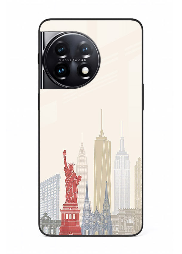 City Landmarks Sketch world landmark illustration OnePlus 11R glass back cover
