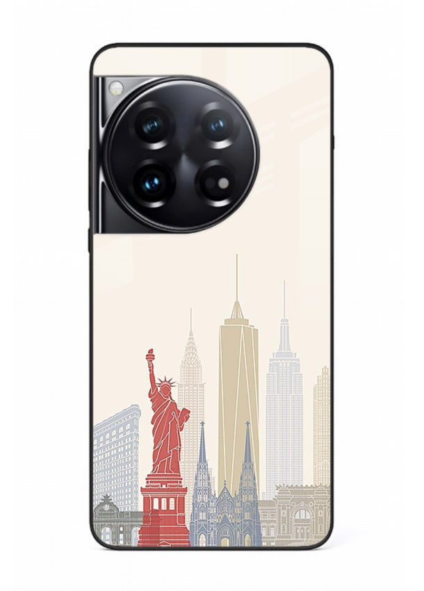 City Landmarks Sketch world landmark illustration OnePlus 12 glass back cover