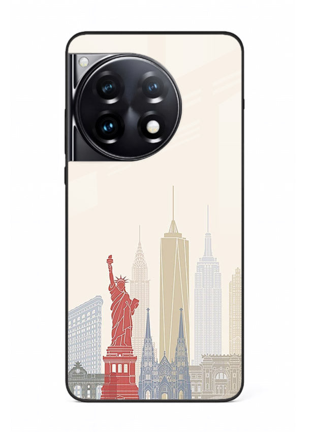 City Landmarks Sketch world landmark illustration OnePlus 12R glass back cover