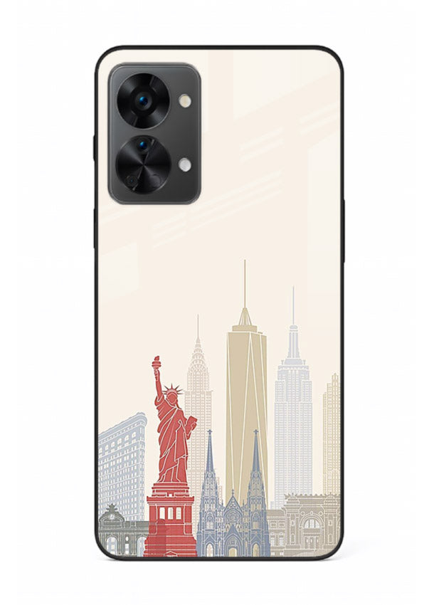 City Landmarks Sketch world landmark illustration OnePlus Nord 2T glass back cover