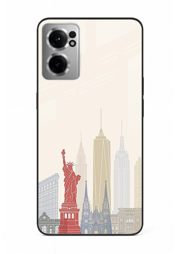 City Landmarks Sketch world landmark illustration OnePlus Nord CE2 5G glass back cover