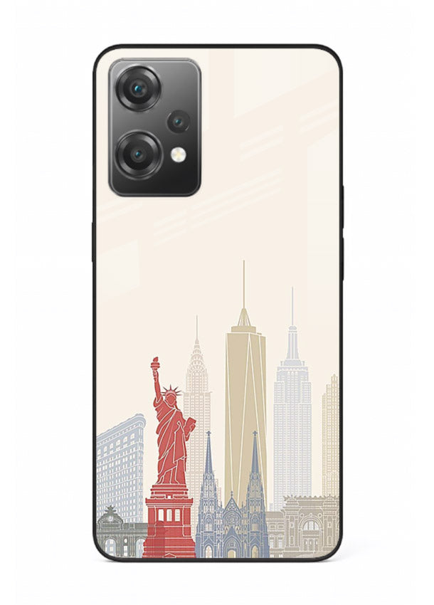 City Landmarks Sketch world landmark illustration OnePlus Nord CE2 Lite 5G glass back cover