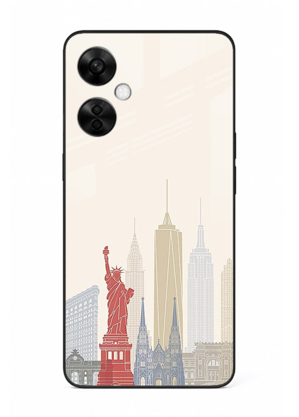 City Landmarks Sketch world landmark illustration OnePlus Nord CE3 Lite glass back cover