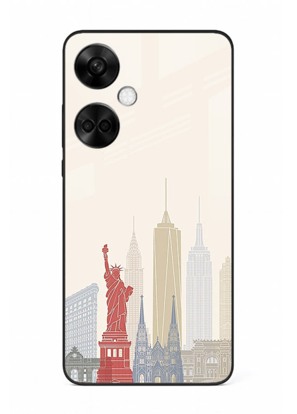 City Landmarks Sketch world landmark illustration OnePlus Nord CE3 glass back cover