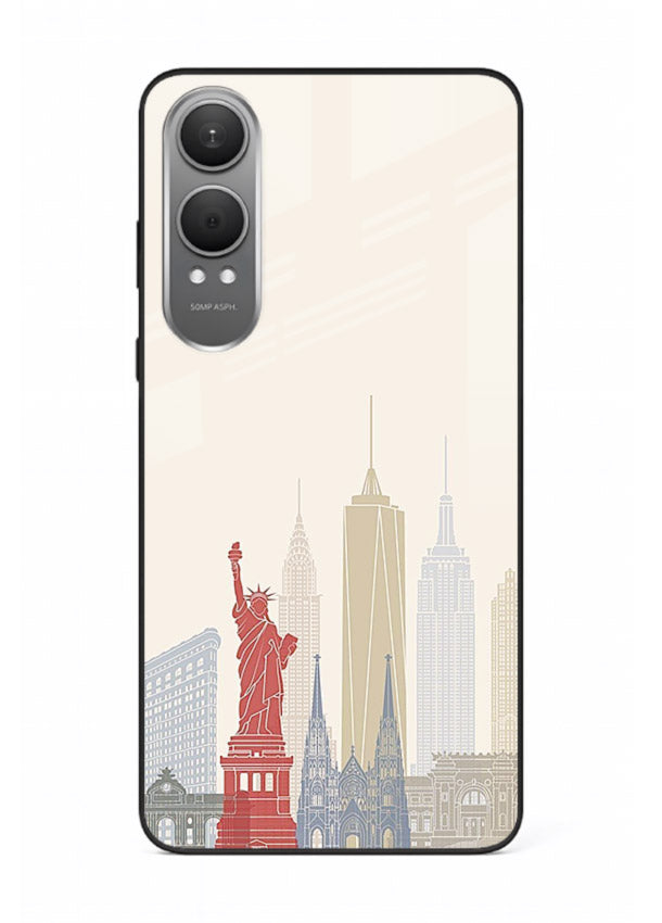 City Landmarks Sketch world landmark illustration OnePlus Nord CE4 Lite glass back cover