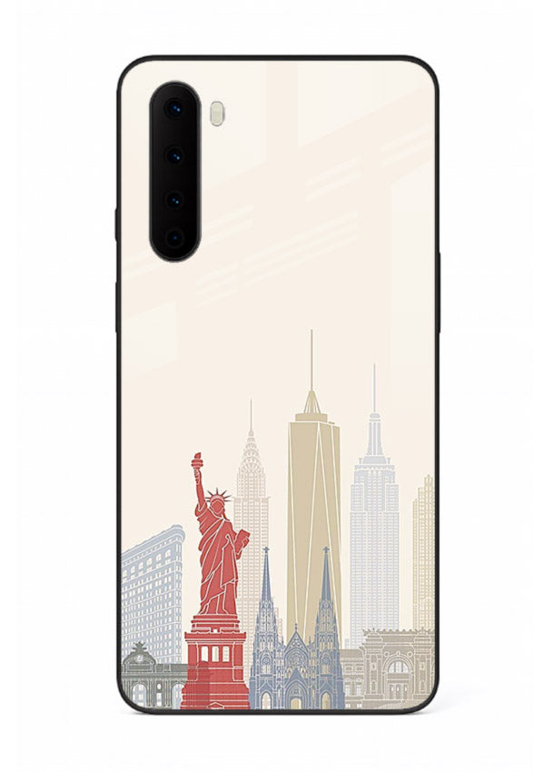 City Landmarks Sketch world landmark illustration OnePlus Nord glass back cover