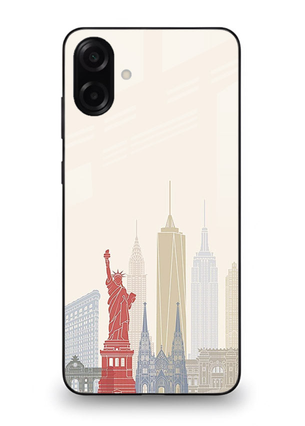 City Landmarks Sketch world landmark illustration Samsung A06 5G glass back cover
