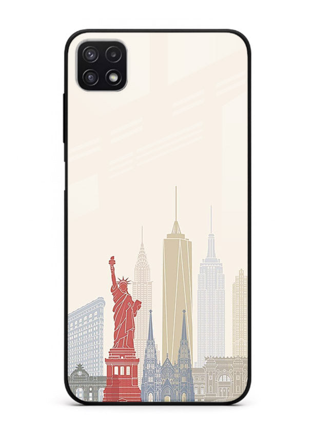 City Landmarks Sketch world landmark illustration Samsung F42 5G glass back cover