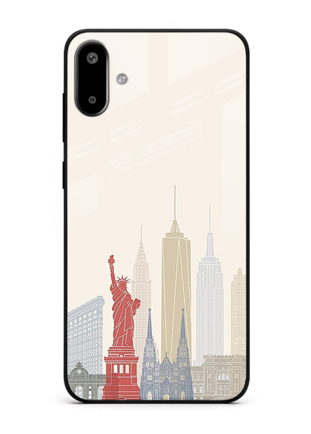 City Landmarks Sketch world landmark illustration Samsung F06 5G glass back cover
